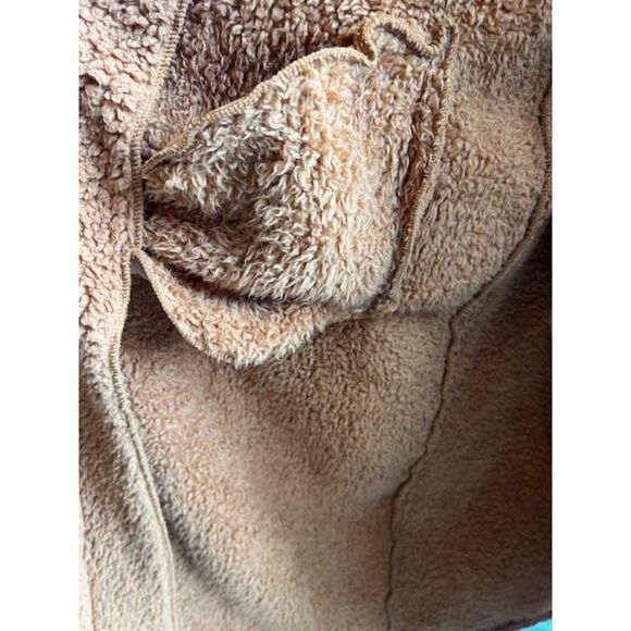 Pretty Garden Women's Knee Length Teddy Bear Fleece Coat with Hood Size L - Picture 5 of 10